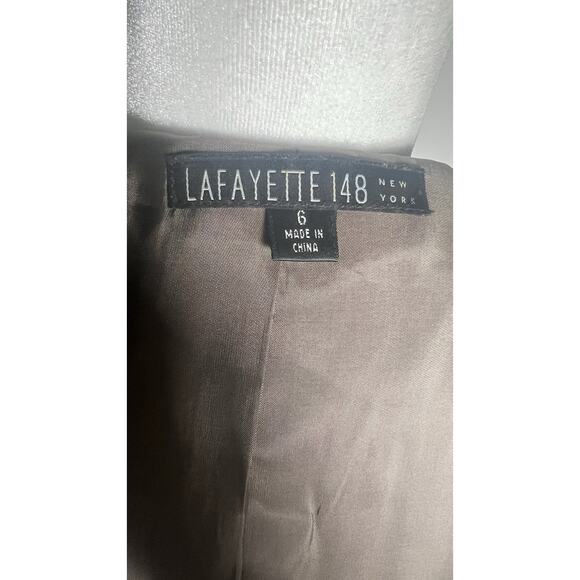 Lafayette 148 Womens Size 6 Wool‎ & Linen Blazer Stretch Single Button Front Tan - Picture 8 of 12